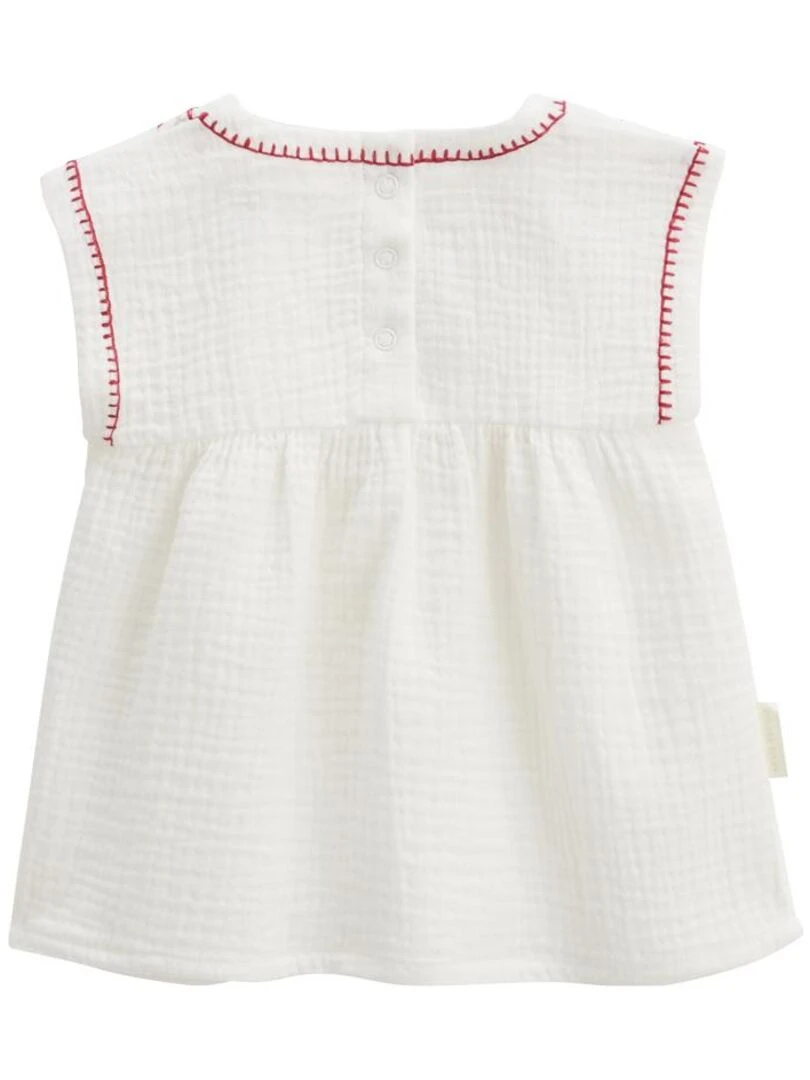 Ensemble bébé blouse et pantalon en gaze de coton Alba Rose