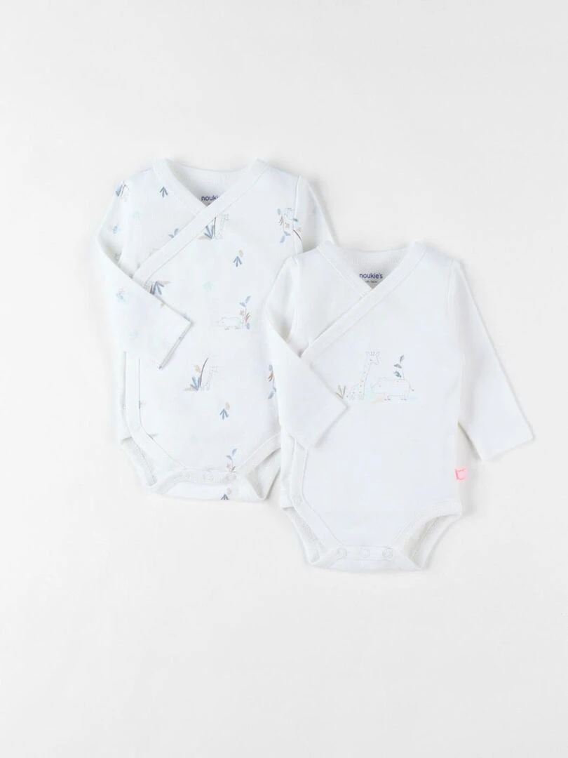 Set de 2 bodies savane en coton Noukie's Blanc