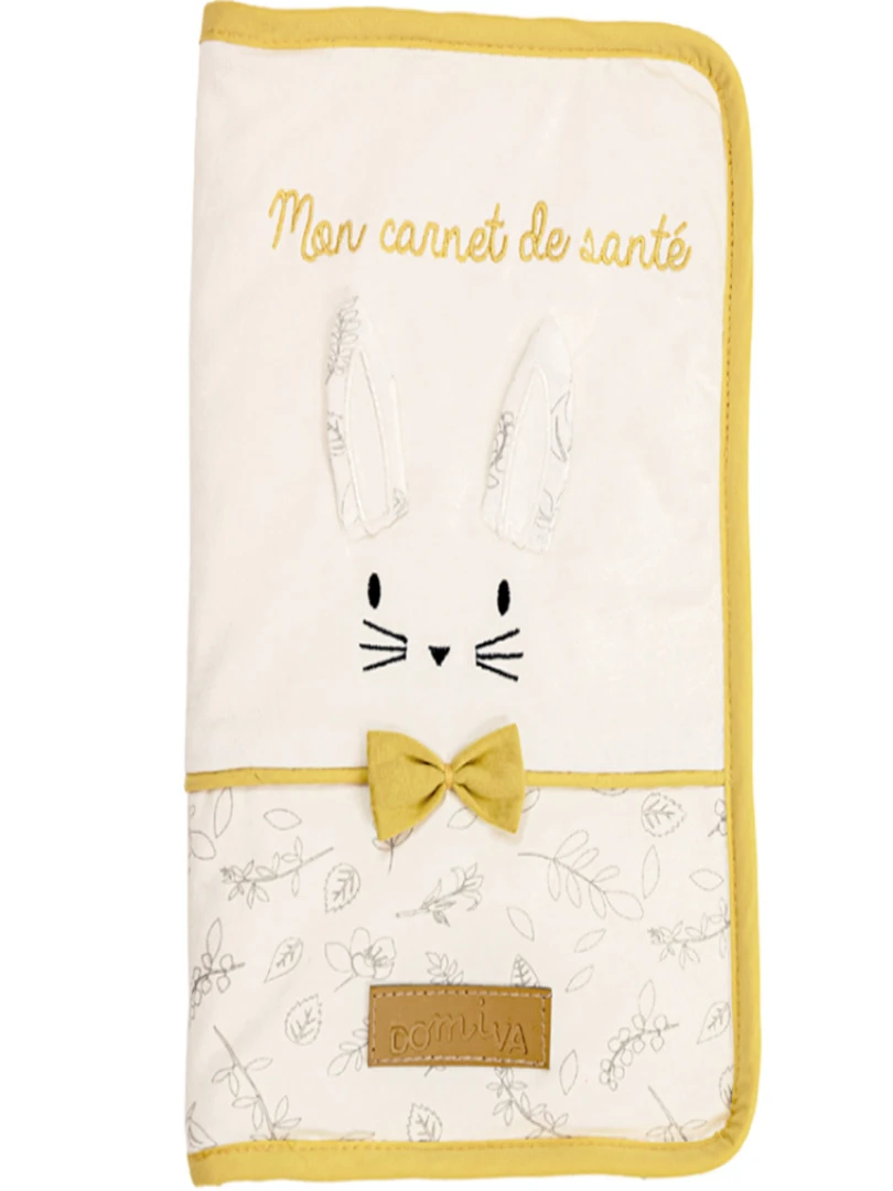 Protège Carnet De Santé Lapin Leafy Bunny Ecru