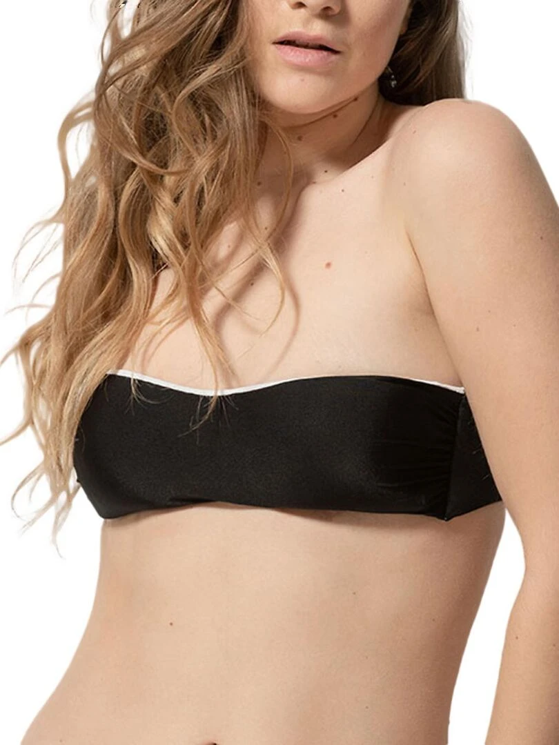 Haut maillot de bain bandeau coques amovibles Homonoia Noir