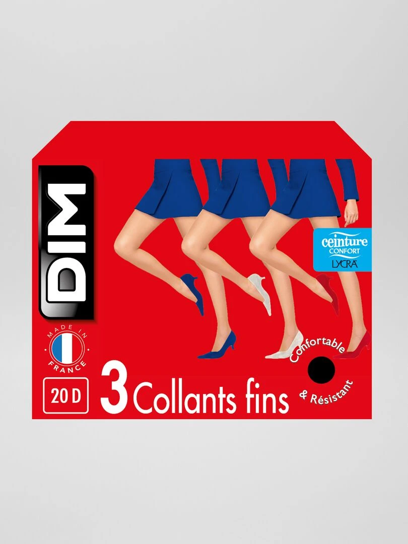 Lot de 3 collants 'DIM' 20D noir