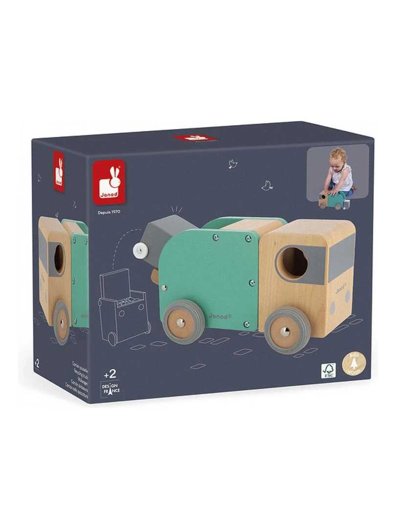 Bolid Camion Poubelle En Bois   N/A