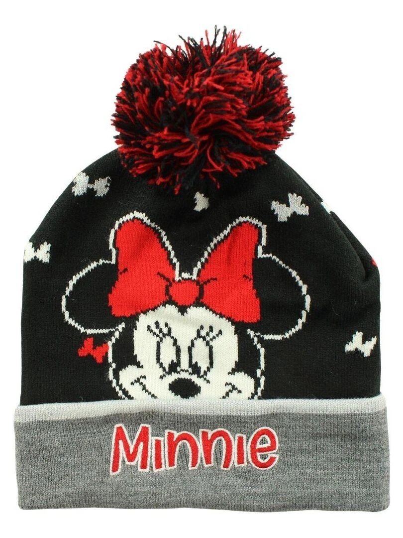 Disney Bonnet fille imprimé Minnie Noir