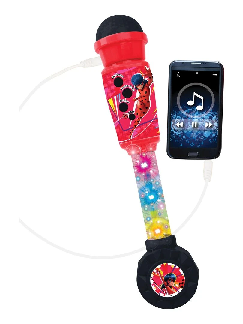 Microphone Miraculous Avec Tube Lumineux Enceinte (entrée Auxiliaire) Mélodies Et Effets Sonores N/A