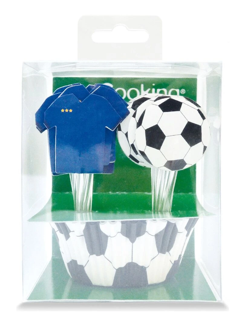24 caissettes et 24 cake toppers Football N/A