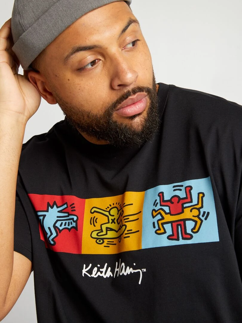 T shirt 'Keith Haring' à col rond noir