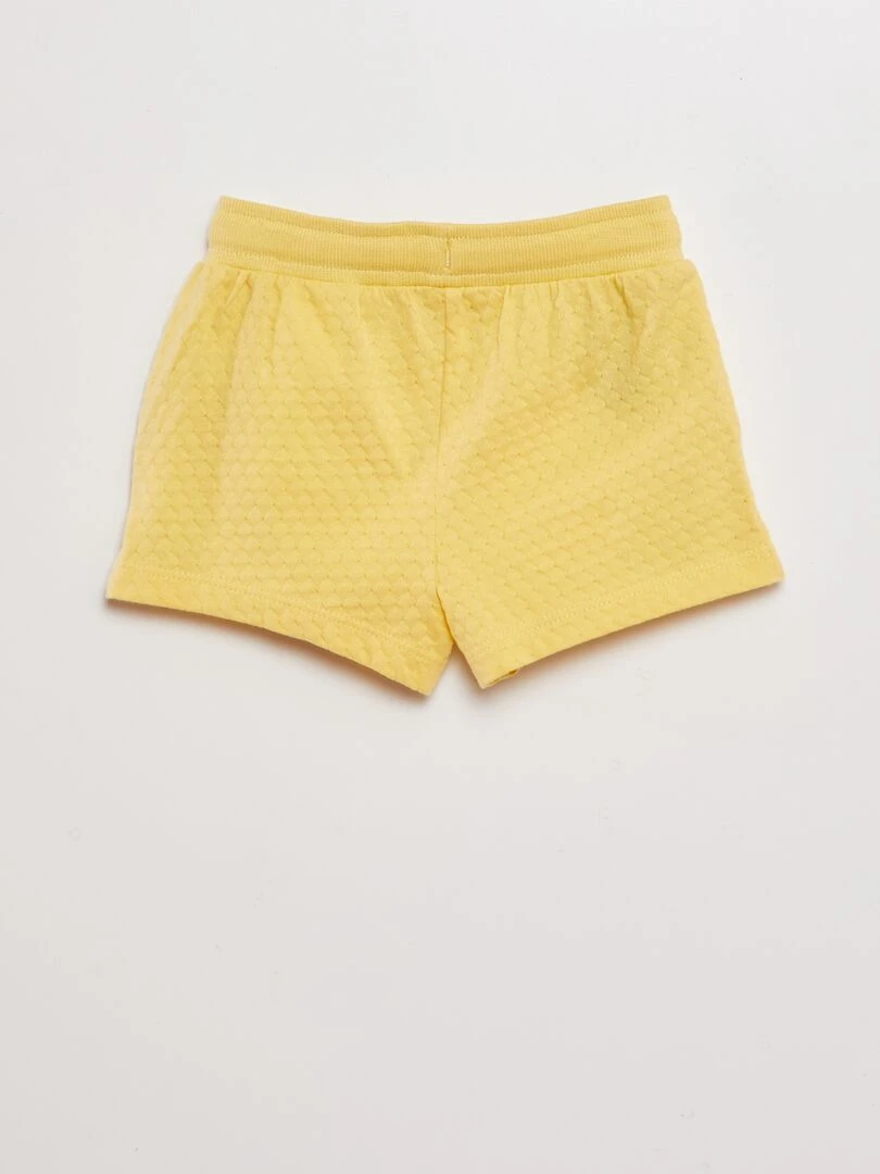 Short en jersey matelassé   Jaune