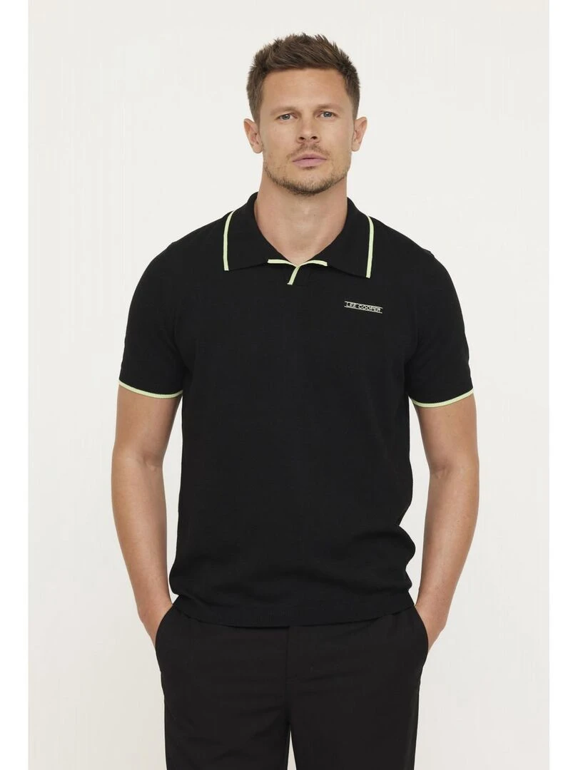 Lee Cooper Polo manches courtes coton regular BLOOM Noir