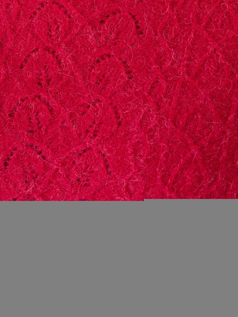 Pull jeu de maille mélange alpaga   Damart   Rouge cerise