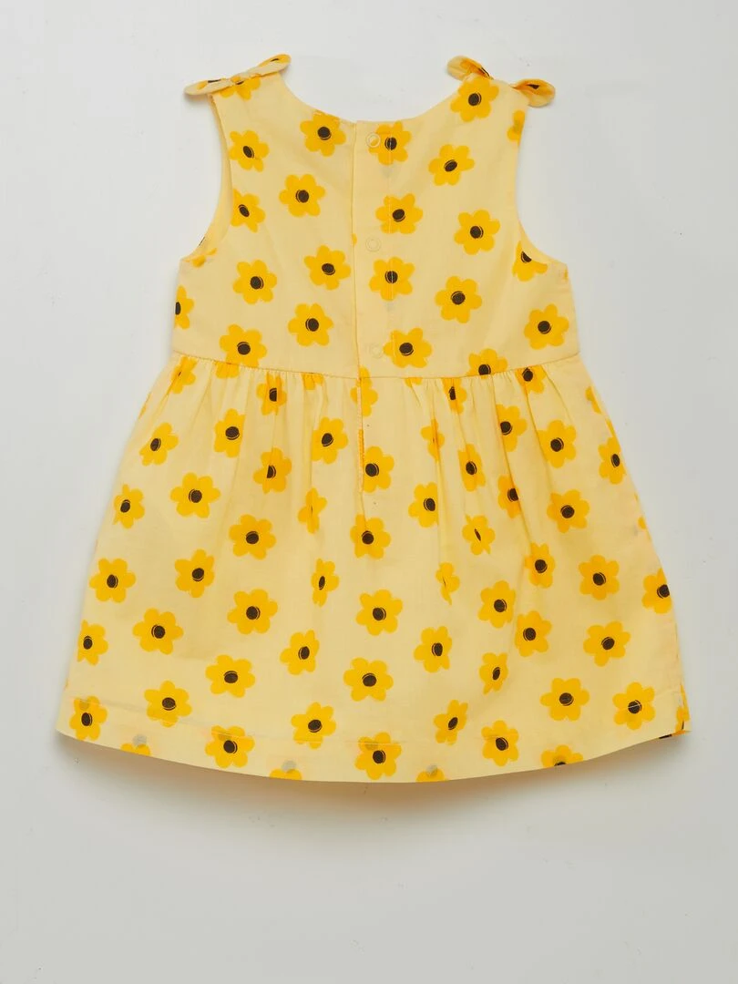 Robe sans manches à motif Jaune