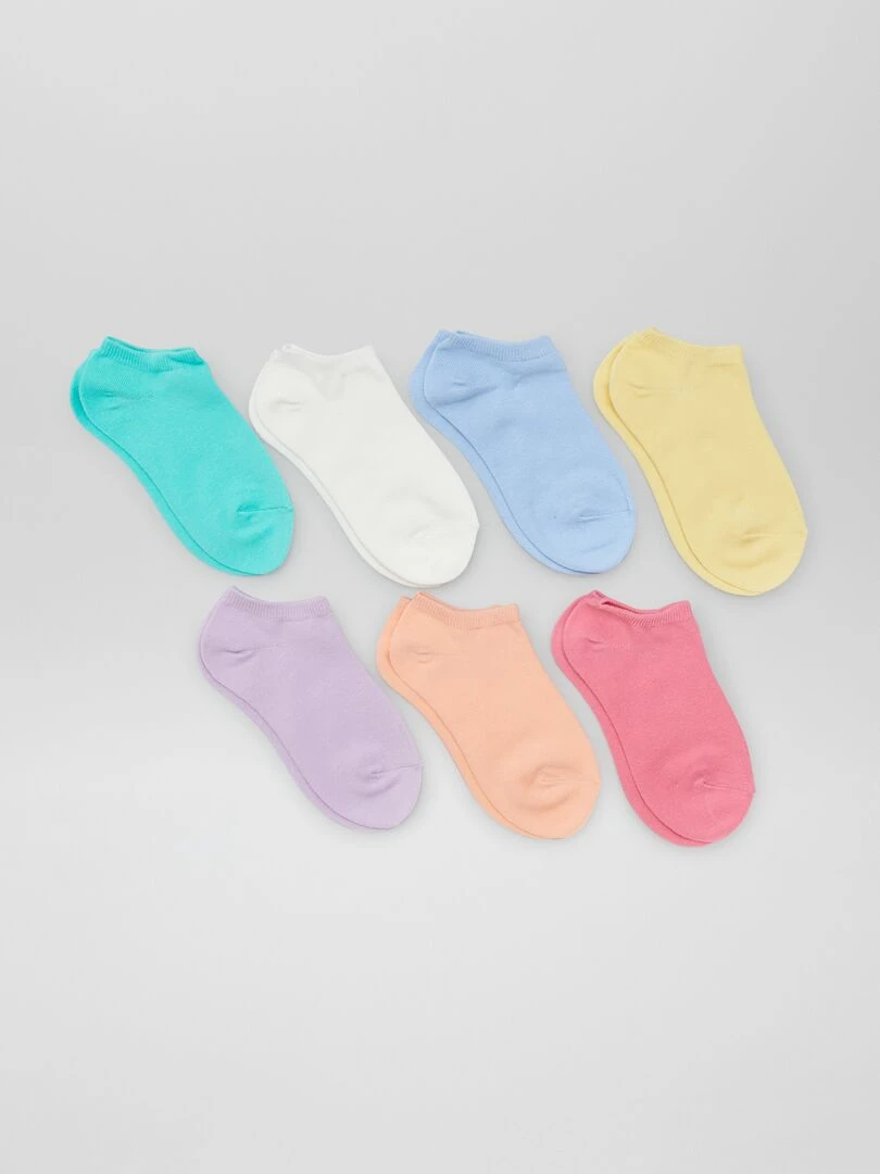 Lot de 7 paires de chaussettes invisibles Multicolore
