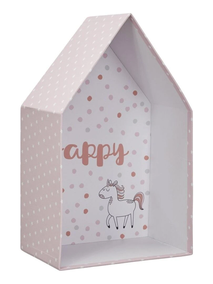 Lot de 3 boites gigognes Maison fille   Rose