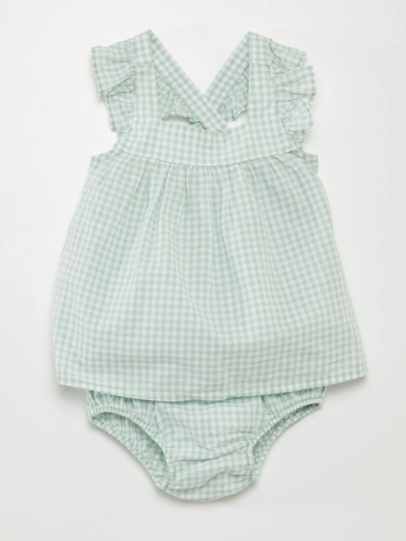 Ensemble blouse + culotte 2 pièces Vert