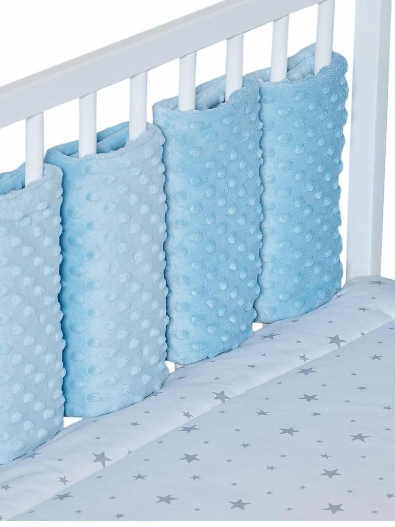 Tour de lit modulable 10 pièces extra doux  MINKY   Bleu