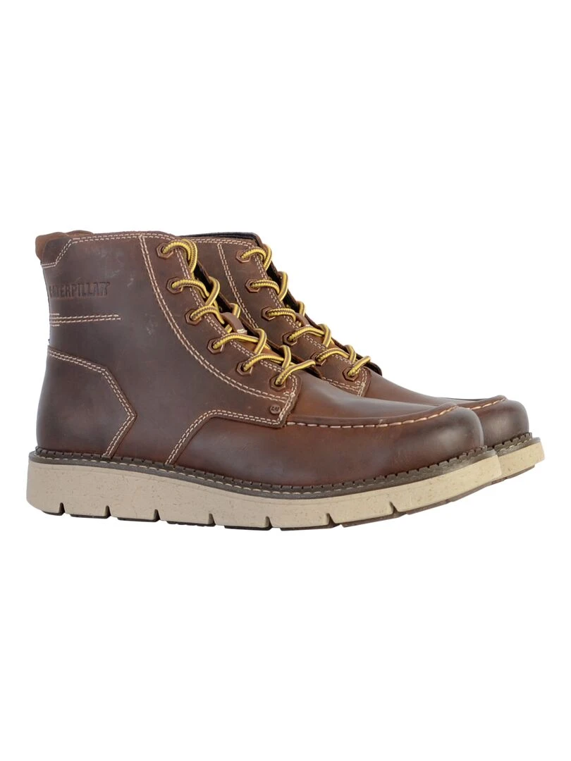 Basket Cuir Caterpillar Covert Boots   Marron