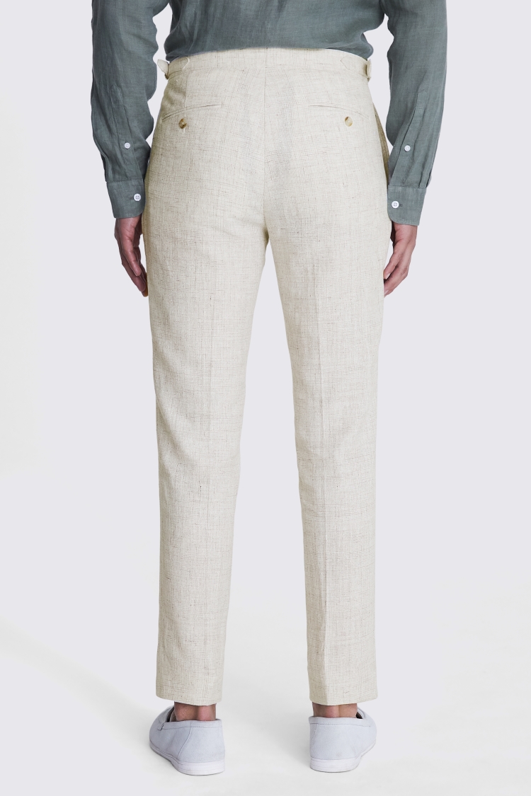 Italian Tailored Fit Off White Check Trousers Buy Online at Moss