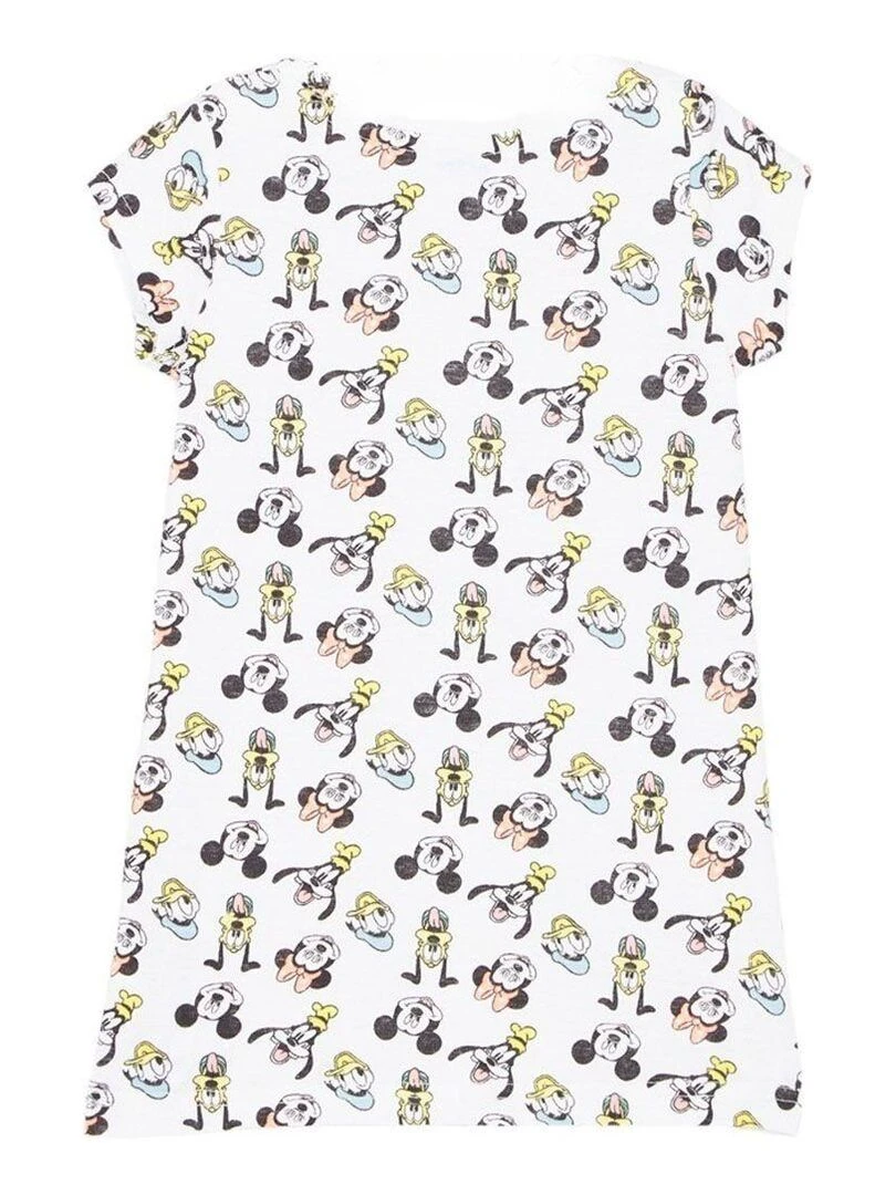Disney Chemise De Nuit fille imprimé Mickey en coton Blanc