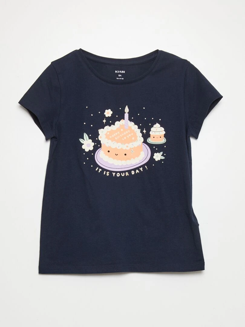 T shirt 'Anniversaire' Bleu marine