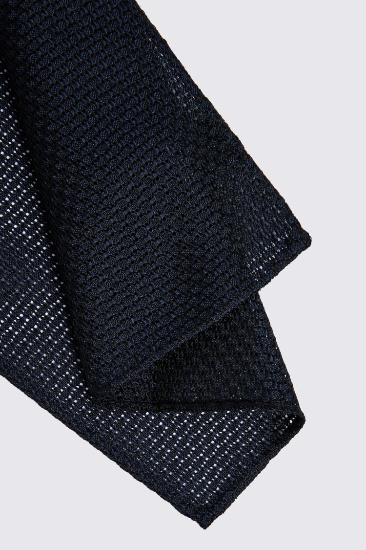 Navy Grenadine Pocket Square Buy Online at Moss