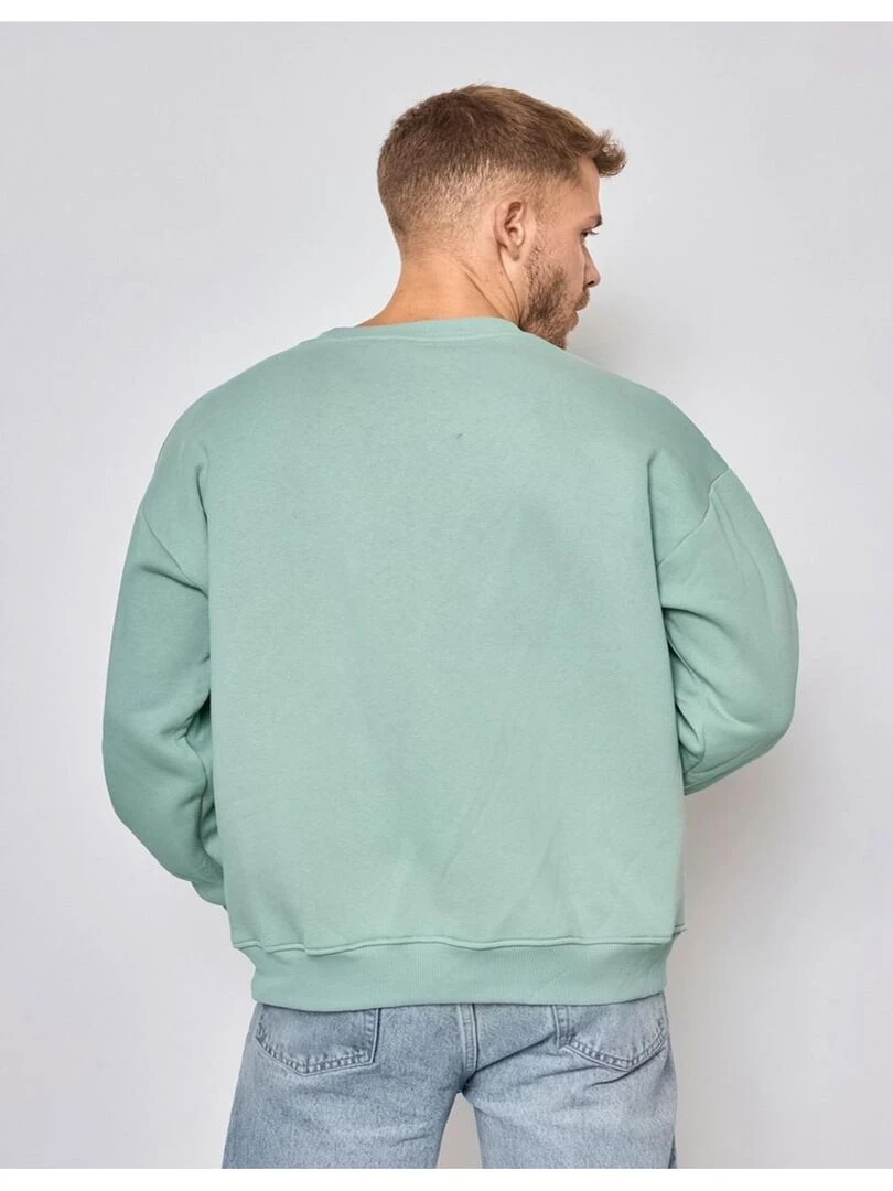 Pull Col Rond Kebello   Bleu turquoise