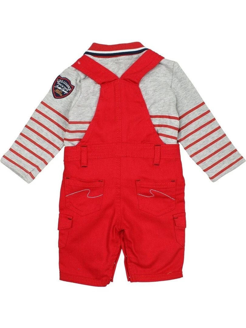 Lee Cooper Ensemble Polo salopette bébé garçon Imprimé Lee Cooper Rouge