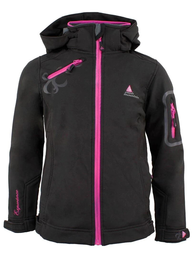 Blouson de ski fille GASOFTIBI PEAK MOUNTAIN Noir Noir