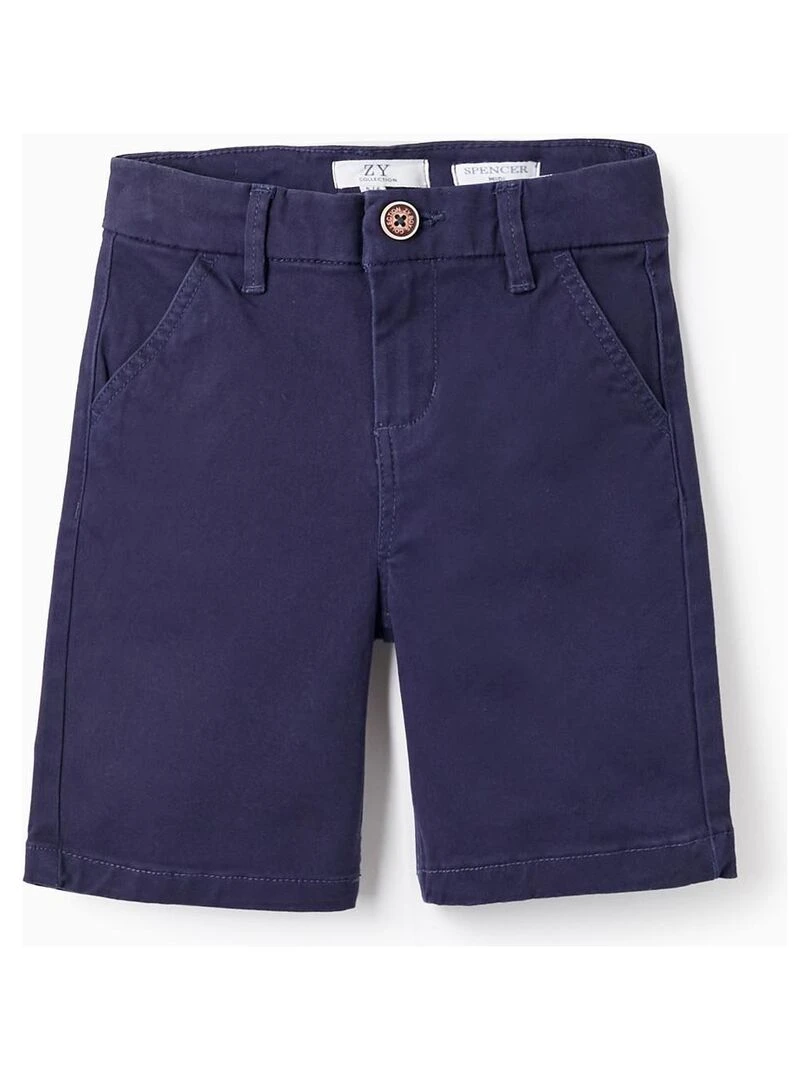Short Chino En Sergé De Coton Pour Garçon 'Midi' PICASSO Bleu foncé