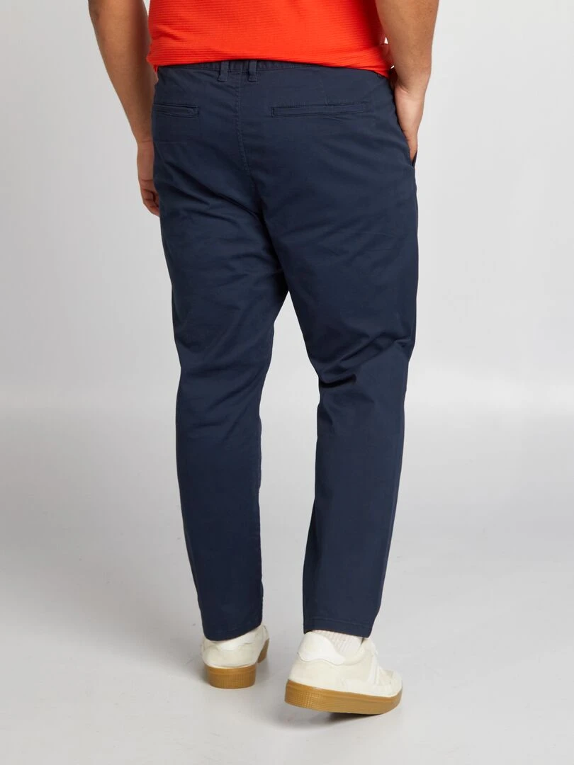 Chino slim en coton stretch   L30   bleu marine