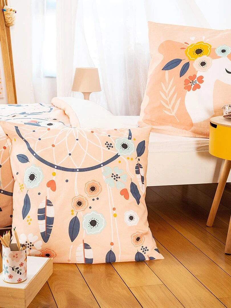 Parure de lit pour enfant réversible à bi histoire Orange clair