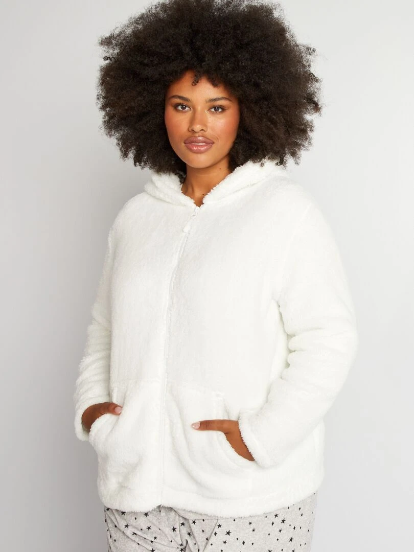 Sweat à capuche blanc