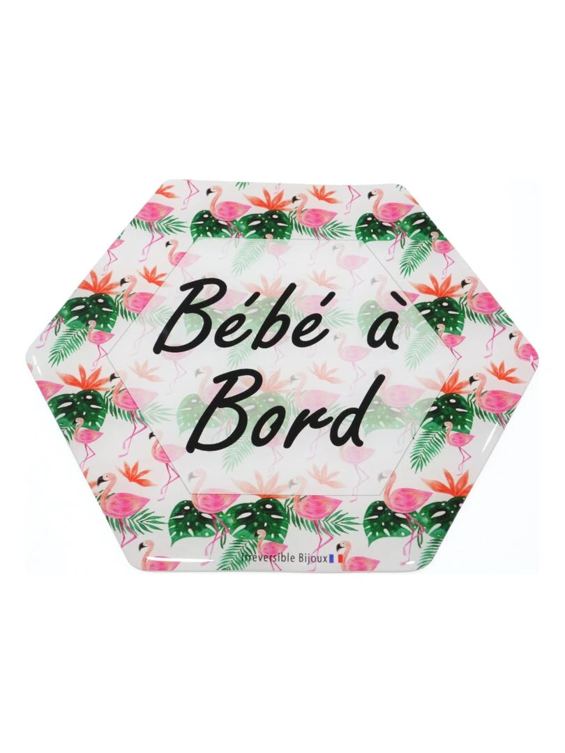 Adhésif / Autocollant bébé à bord   Flamants roses   Rose