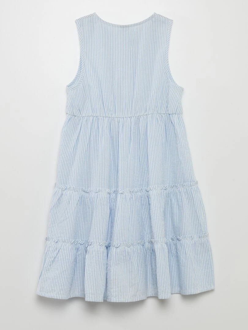 Robe évasée à rayures Bleu
