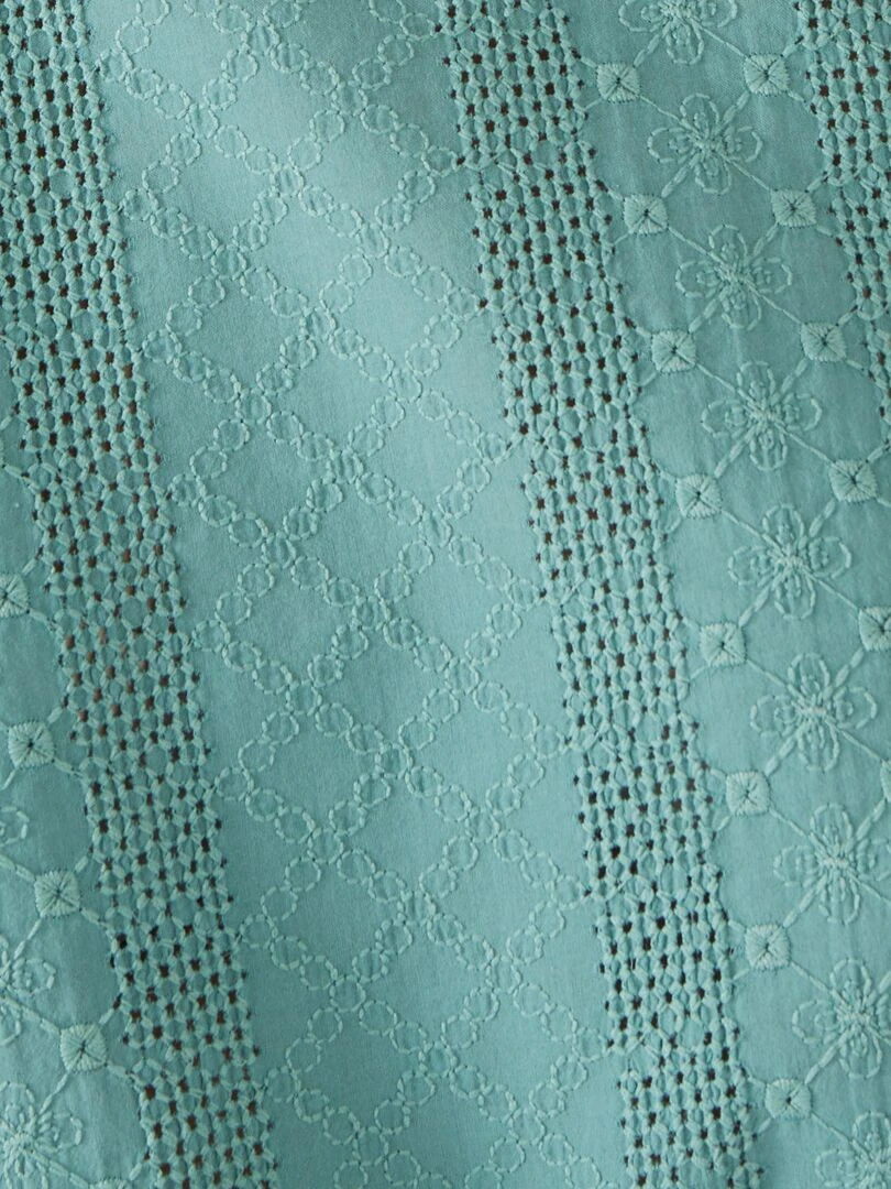 T shirt bi matière broderie anglaise   Damart   Vert anis