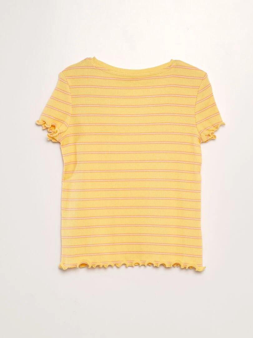 T shirt manches courtes rayées Jaune
