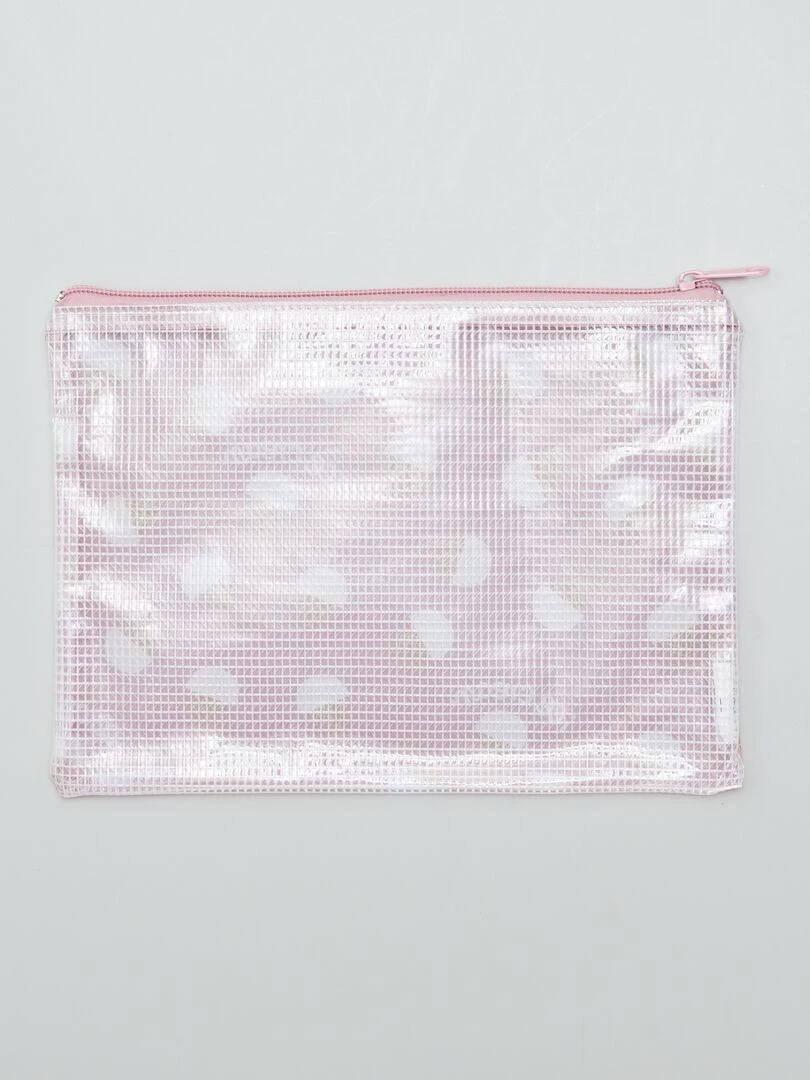 Trousse plastique imprimée Rose
