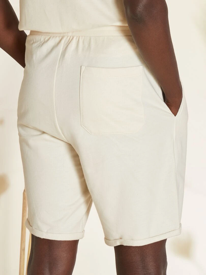 Bermuda en molleton léger   Ecru