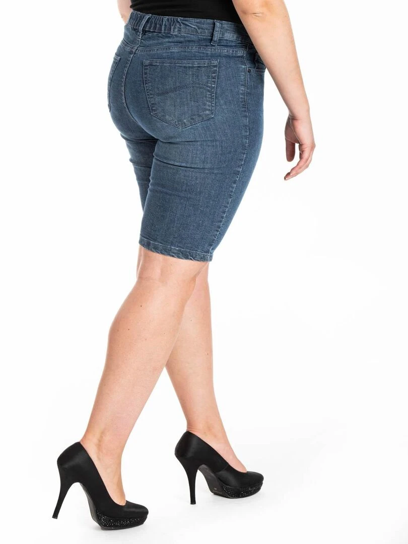 Bermuda denim avec ceinture élastiquée 'OBER'   Bleu