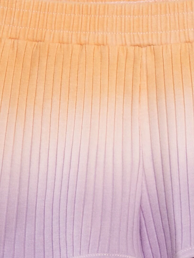 Short en maille côtelée tie and dye   Violet/orange
