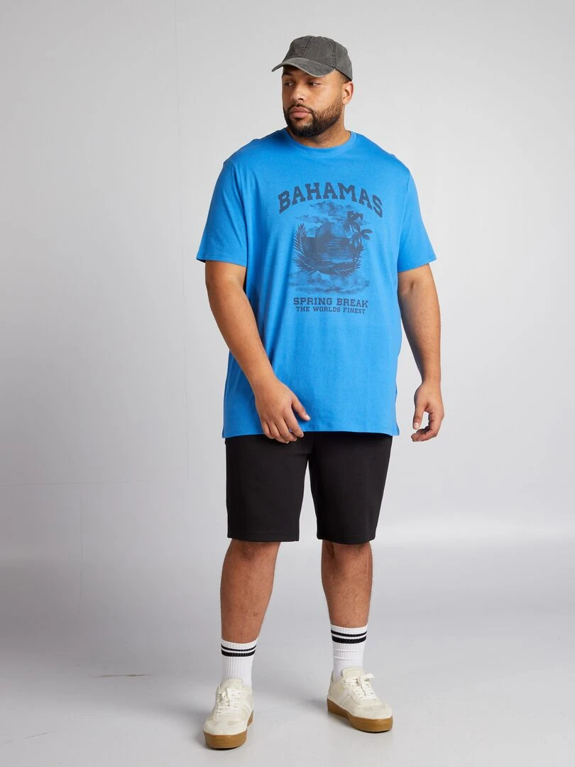 T shirt en maille jersey Bleu
