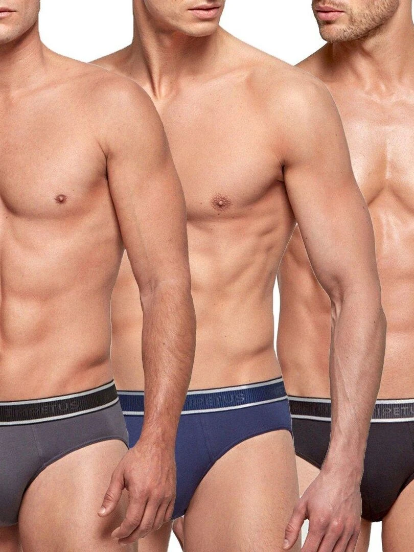 Pack de 3 slips en coton stretch Essentials Multicolore