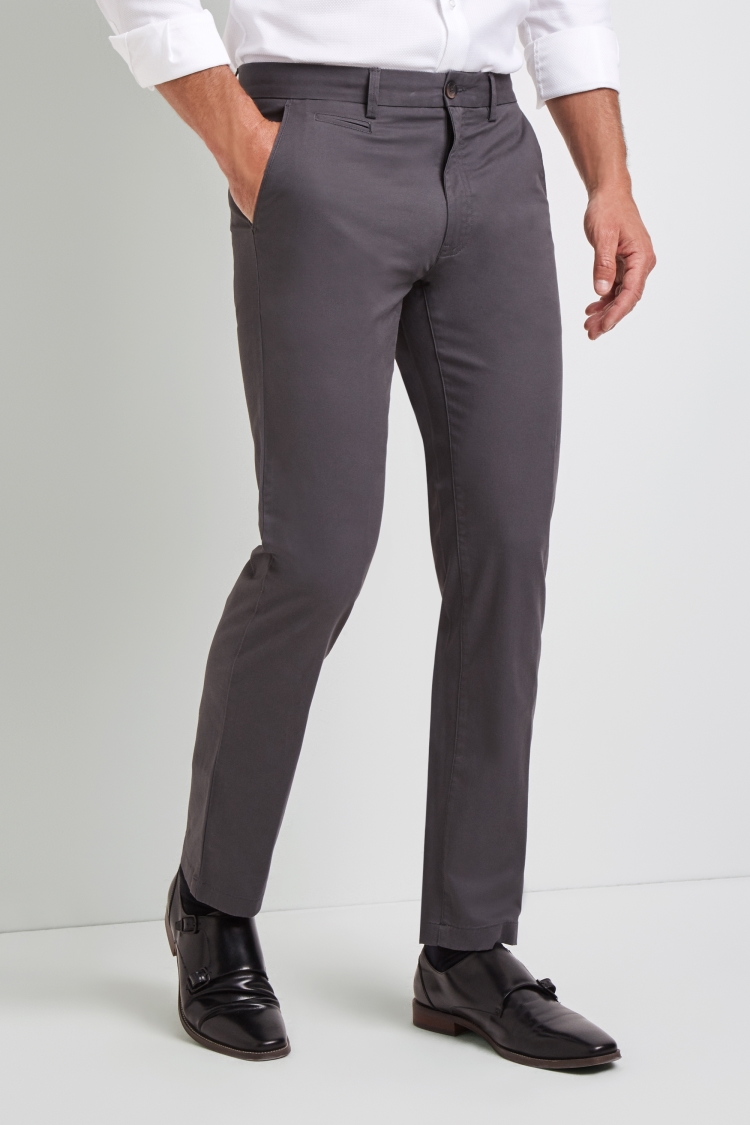 Tailored Fit Graphite Stretch Chinos Buy Online at Moss
