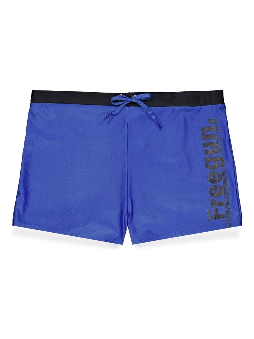 Shorty de bain garçon uni avec logo Freegun Noir