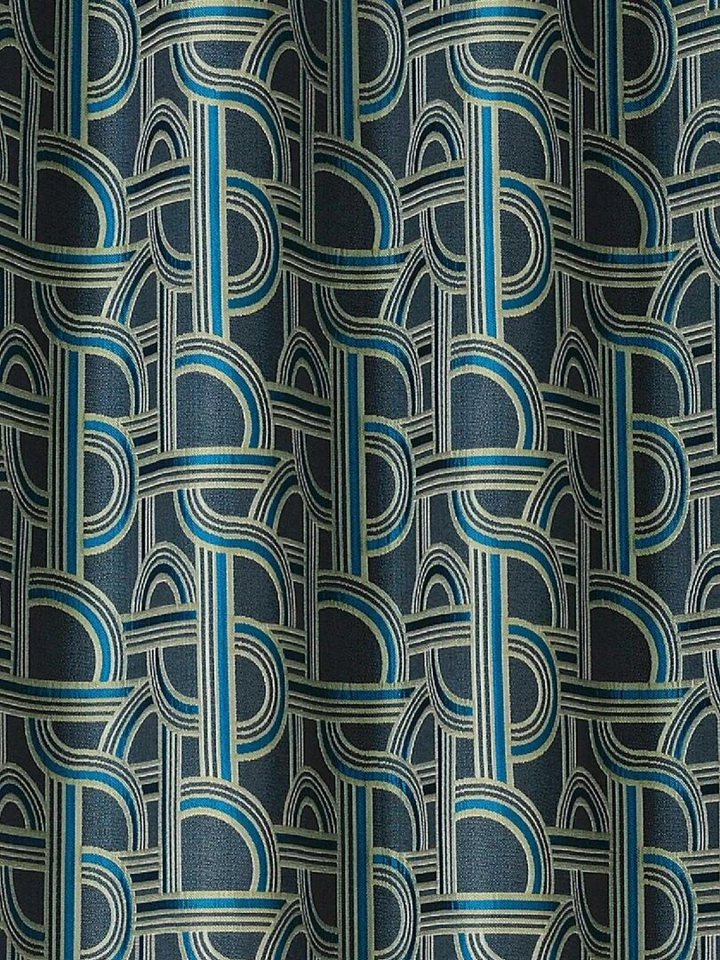 Rideau d'ameublement au style de l'Orient Express   Bleu