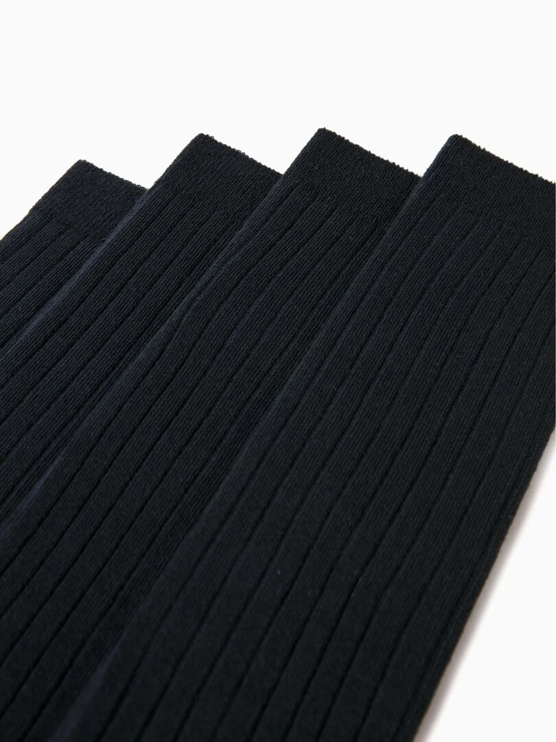 2 Paires de Chaussettes Hautes Côtelées Garçon ESSENTIALS LINE Bleu foncé