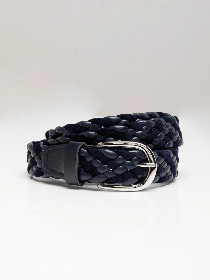 Ceinture tressée bicolore Damart Bleu marine