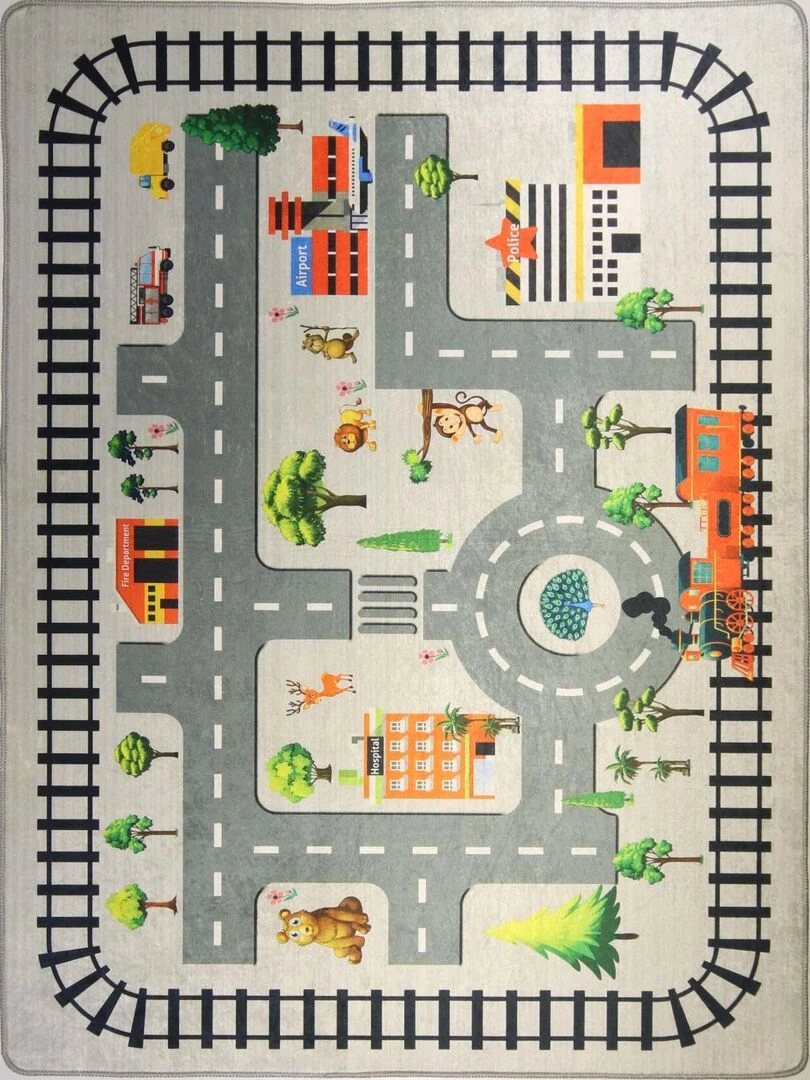 Tapis CIRCUIT ZOO Gris Gris