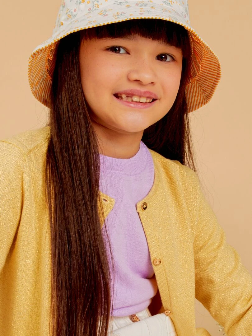 Gilet boutonné fantaisie   Jaune