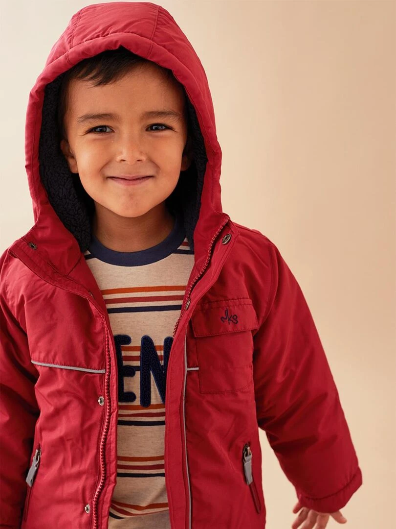 Manteau à capuche brique Noukie's Rouge