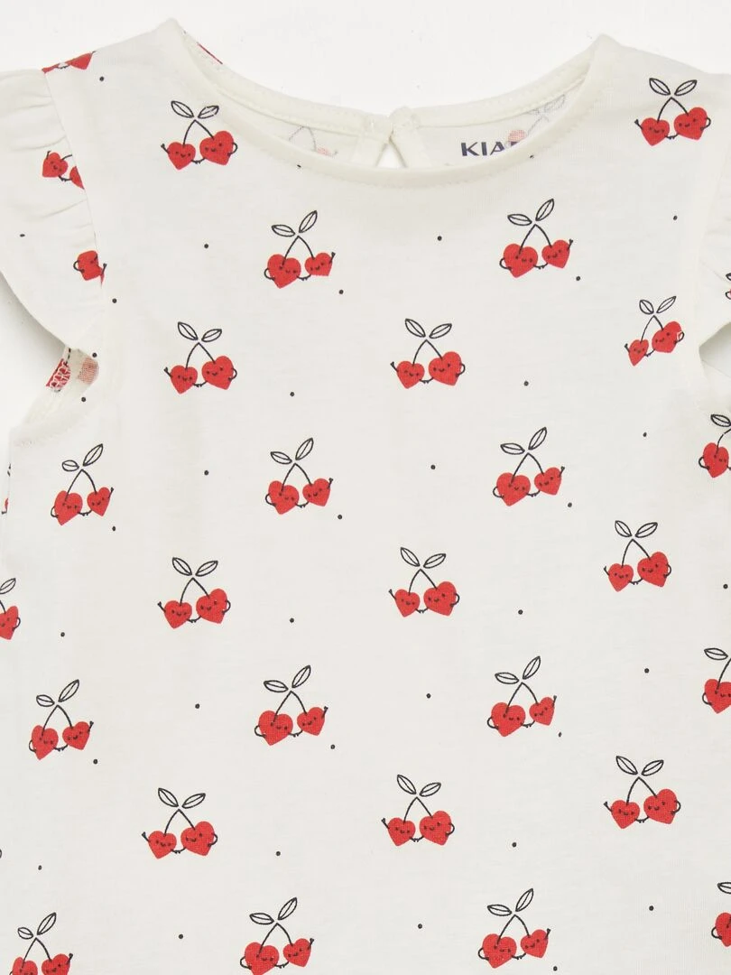 Ensemble t shirt + short imprimé 2 pièces Rouge