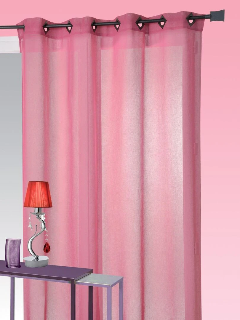 Voilage en Etamine Légère Unie Rose framboise